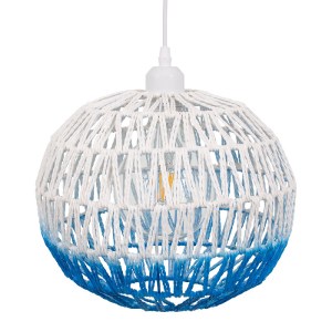 glo-00728-00728_5 GLOBOSTAR® SANTOR 00728 BOHO ΚΡΕΜΑΣΤΟ ΦΩΤΙΣΤΙΚΟ ΠΛΕΓΜΑ ΜΟΝΟΦΩΤΟ 1 X E27 IP20 ΛΕΥΚΟ & ΜΠΛΕ 