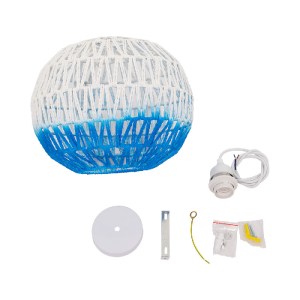 glo-00728-00728_8 GLOBOSTAR® SANTOR 00728 BOHO ΚΡΕΜΑΣΤΟ ΦΩΤΙΣΤΙΚΟ ΠΛΕΓΜΑ ΜΟΝΟΦΩΤΟ 1 X E27 IP20 ΛΕΥΚΟ & ΜΠΛΕ 