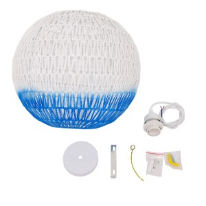 glo-00729-00729_8 GLOBOSTAR® SANTOR 00729 BOHO ΚΡΕΜΑΣΤΟ ΦΩΤΙΣΤΙΚΟ ΜΠΑΛΑ ΜΟΝΟΦΩΤΟ 1 X E27 IP20 ΛΕΥΚΟ & ΜΠΛΕ Σ