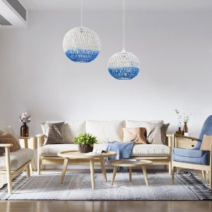 glo-00729-158275_post_176 GLOBOSTAR® SANTOR 00729 BOHO ΚΡΕΜΑΣΤΟ ΦΩΤΙΣΤΙΚΟ ΜΠΑΛΑ ΜΟΝΟΦΩΤΟ 1 X E27 IP20 ΛΕΥΚΟ & ΜΠΛΕ Σ