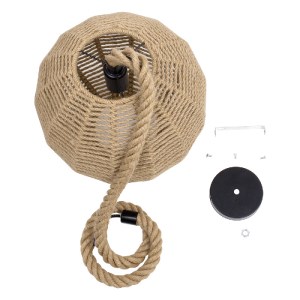 glo-00731-00731_10 GLOBOSTAR® MANDALA 00731 BOHO ΚΡΕΜΑΣΤΟ ΦΩΤΙΣΤΙΚΟ ΠΛΕΓΜΑ ΜΟΝΟΦΩΤΟ 1 X E27 IP20 ΜΠΕΖ ΣΧΟΙΝΙ 