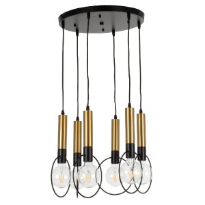 glo-00774-00774_5 GLOBOSTAR® OLVERO 00774 ΜΟΝΤΕΡΝΟ ΚΡΕΜΑΣΤΟ ΦΩΤΙΣΤΙΚΟ ΑΝΑΡΤΗΣΗ ΠΟΛΥΦΩΤΟ 6 X E27 IP20 ΜΑΥΡΟ &