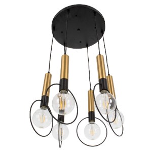 glo-00774-00774_6 GLOBOSTAR® OLVERO 00774 ΜΟΝΤΕΡΝΟ ΚΡΕΜΑΣΤΟ ΦΩΤΙΣΤΙΚΟ ΑΝΑΡΤΗΣΗ ΠΟΛΥΦΩΤΟ 6 X E27 IP20 ΜΑΥΡΟ &