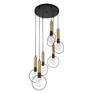 glo-00774-193cfb_00774_0 GLOBOSTAR® OLVERO 00774 ΜΟΝΤΕΡΝΟ ΚΡΕΜΑΣΤΟ ΦΩΤΙΣΤΙΚΟ ΑΝΑΡΤΗΣΗ ΠΟΛΥΦΩΤΟ 6 X E27 IP20 ΜΑΥΡΟ &