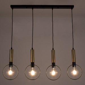 glo-00775-00775_2 GLOBOSTAR® OLVERO 00775 ΜΟΝΤΕΡΝΟ ΚΡΕΜΑΣΤΟ ΦΩΤΙΣΤΙΚΟ ΡΑΓΑ ΠΟΛΥΦΩΤΟ 4 X E27 IP20 ΜΑΥΡΟ & ΧΡΥ