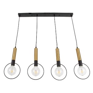glo-00775-00775_3 GLOBOSTAR® OLVERO 00775 ΜΟΝΤΕΡΝΟ ΚΡΕΜΑΣΤΟ ΦΩΤΙΣΤΙΚΟ ΡΑΓΑ ΠΟΛΥΦΩΤΟ 4 X E27 IP20 ΜΑΥΡΟ & ΧΡΥ