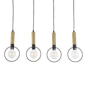 glo-00775-00775_4 GLOBOSTAR® OLVERO 00775 ΜΟΝΤΕΡΝΟ ΚΡΕΜΑΣΤΟ ΦΩΤΙΣΤΙΚΟ ΡΑΓΑ ΠΟΛΥΦΩΤΟ 4 X E27 IP20 ΜΑΥΡΟ & ΧΡΥ