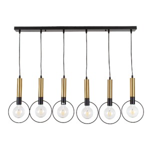 glo-00776-00776_3 GLOBOSTAR® OLVERO 00776 ΜΟΝΤΕΡΝΟ ΚΡΕΜΑΣΤΟ ΦΩΤΙΣΤΙΚΟ ΡΑΓΑ ΠΟΛΥΦΩΤΟ 6 X E27 IP20 ΜΑΥΡΟ & ΧΡΥ