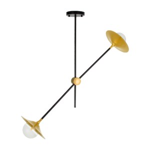 glo-00778-00778_3 GLOBOSTAR® JOLIET 00778 ΜΟΝΤΕΡΝΟ ΦΩΤΙΣΤΙΚΟ ΟΡΟΦΗΣ ΠΛΕΓΜΑ ΔΙΦΩΤΟ 2 X G9 IP20 ΜΑΥΡΟ & ΧΡΥΣΟ 