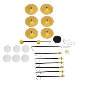 glo-00780-00780_12 GLOBOSTAR® JOLIET 00780 ΜΟΝΤΕΡΝΟ ΦΩΤΙΣΤΙΚΟ ΟΡΟΦΗΣ ΠΛΕΓΜΑ ΠΟΛΥΦΩΤΟ 6 X G9 IP20 ΜΑΥΡΟ & ΧΡΥΣ