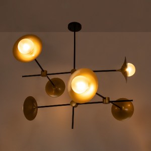 glo-00780-00780_2 GLOBOSTAR® JOLIET 00780 ΜΟΝΤΕΡΝΟ ΦΩΤΙΣΤΙΚΟ ΟΡΟΦΗΣ ΠΛΕΓΜΑ ΠΟΛΥΦΩΤΟ 6 X G9 IP20 ΜΑΥΡΟ & ΧΡΥΣ