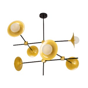 glo-00780-00780_3 GLOBOSTAR® JOLIET 00780 ΜΟΝΤΕΡΝΟ ΦΩΤΙΣΤΙΚΟ ΟΡΟΦΗΣ ΠΛΕΓΜΑ ΠΟΛΥΦΩΤΟ 6 X G9 IP20 ΜΑΥΡΟ & ΧΡΥΣ