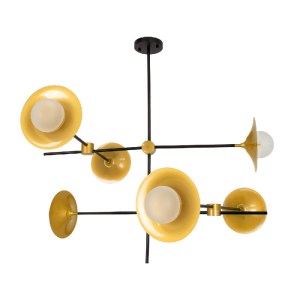 glo-00780-00780_4 GLOBOSTAR® JOLIET 00780 ΜΟΝΤΕΡΝΟ ΦΩΤΙΣΤΙΚΟ ΟΡΟΦΗΣ ΠΛΕΓΜΑ ΠΟΛΥΦΩΤΟ 6 X G9 IP20 ΜΑΥΡΟ & ΧΡΥΣ