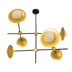 glo-00780-00780_5 GLOBOSTAR® JOLIET 00780 ΜΟΝΤΕΡΝΟ ΦΩΤΙΣΤΙΚΟ ΟΡΟΦΗΣ ΠΛΕΓΜΑ ΠΟΛΥΦΩΤΟ 6 X G9 IP20 ΜΑΥΡΟ & ΧΡΥΣ
