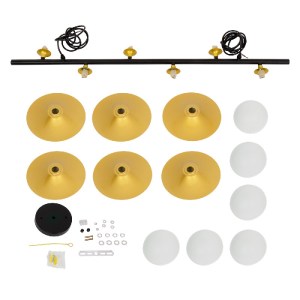 glo-00783-00783_8 GLOBOSTAR® JOLIET 00783 ΜΟΝΤΕΡΝΟ ΚΡΕΜΑΣΤΟ ΦΩΤΙΣΤΙΚΟ ΑΝΑΡΤΗΣΗ ΠΟΛΥΦΩΤΟ 6 X G9 ΜΑΥΡΟ & ΧΡΥΣΟ