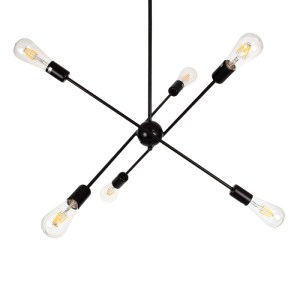 glo-00784-00784_3 GLOBOSTAR® ZANE 00784 ΜΟΝΤΕΡΝΟ ΦΩΤΙΣΤΙΚΟ ΟΡΟΦΗΣ ΠΛΕΓΜΑ ΠΟΛΥΦΩΤΟ 6 X E27 IP20 ΜΑΥΡΟ ΜΕΤΑΛΛΟ