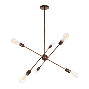 glo-00785-00785_0 GLOBOSTAR® ZANE 00785 ΜΟΝΤΕΡΝΟ ΦΩΤΙΣΤΙΚΟ ΟΡΟΦΗΣ ΠΛΕΓΜΑ ΠΟΛΥΦΩΤΟ 6 X E27 IP20 ΧΑΛΚΙΝΟ ΜΕΤΑΛ