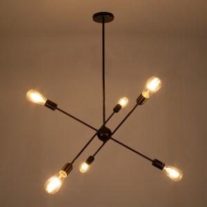 glo-00785-00785_2 GLOBOSTAR® ZANE 00785 ΜΟΝΤΕΡΝΟ ΦΩΤΙΣΤΙΚΟ ΟΡΟΦΗΣ ΠΛΕΓΜΑ ΠΟΛΥΦΩΤΟ 6 X E27 IP20 ΧΑΛΚΙΝΟ ΜΕΤΑΛ