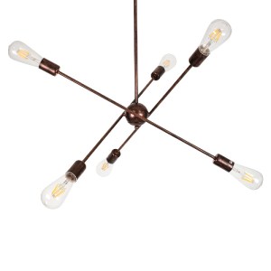 glo-00785-00785_3 GLOBOSTAR® ZANE 00785 ΜΟΝΤΕΡΝΟ ΦΩΤΙΣΤΙΚΟ ΟΡΟΦΗΣ ΠΛΕΓΜΑ ΠΟΛΥΦΩΤΟ 6 X E27 IP20 ΧΑΛΚΙΝΟ ΜΕΤΑΛ