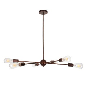 glo-00785-00785_4 GLOBOSTAR® ZANE 00785 ΜΟΝΤΕΡΝΟ ΦΩΤΙΣΤΙΚΟ ΟΡΟΦΗΣ ΠΛΕΓΜΑ ΠΟΛΥΦΩΤΟ 6 X E27 IP20 ΧΑΛΚΙΝΟ ΜΕΤΑΛ