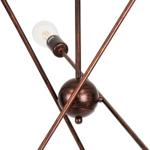 glo-00785-00785_8 GLOBOSTAR® ZANE 00785 ΜΟΝΤΕΡΝΟ ΦΩΤΙΣΤΙΚΟ ΟΡΟΦΗΣ ΠΛΕΓΜΑ ΠΟΛΥΦΩΤΟ 6 X E27 IP20 ΧΑΛΚΙΝΟ ΜΕΤΑΛ