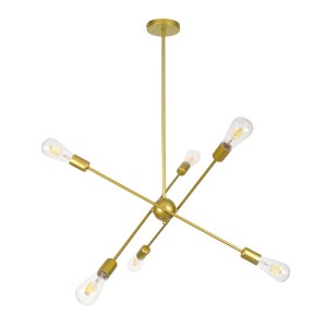 glo-00786-00786_0 GLOBOSTAR® ZANE 00786 ΜΟΝΤΕΡΝΟ ΦΩΤΙΣΤΙΚΟ ΟΡΟΦΗΣ ΠΛΕΓΜΑ ΠΟΛΥΦΩΤΟ 6 X E27 IP20 ΧΡΥΣΟ ΜΕΤΑΛΛΟ