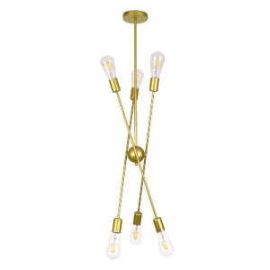 glo-00786-00786_5 GLOBOSTAR® ZANE 00786 ΜΟΝΤΕΡΝΟ ΦΩΤΙΣΤΙΚΟ ΟΡΟΦΗΣ ΠΛΕΓΜΑ ΠΟΛΥΦΩΤΟ 6 X E27 IP20 ΧΡΥΣΟ ΜΕΤΑΛΛΟ