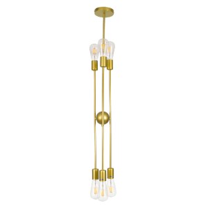 glo-00786-00786_6 GLOBOSTAR® ZANE 00786 ΜΟΝΤΕΡΝΟ ΦΩΤΙΣΤΙΚΟ ΟΡΟΦΗΣ ΠΛΕΓΜΑ ΠΟΛΥΦΩΤΟ 6 X E27 IP20 ΧΡΥΣΟ ΜΕΤΑΛΛΟ