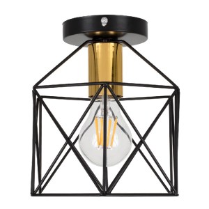 glo-00792-00792_3 GLOBOSTAR® TRON 00792 ΜΟΝΤΕΡΝΟ ΦΩΤΙΣΤΙΚΟ ΟΡΟΦΗΣ ΠΛΕΓΜΑ ΜΟΝΟΦΩΤΟ 1 X E27 IP20 ΜΑΥΡΟ & ΧΡΥΣΟ