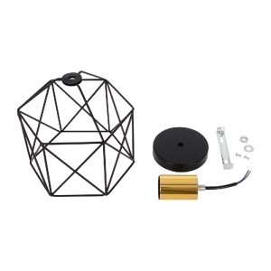 glo-00792-00792_8 GLOBOSTAR® TRON 00792 ΜΟΝΤΕΡΝΟ ΦΩΤΙΣΤΙΚΟ ΟΡΟΦΗΣ ΠΛΕΓΜΑ ΜΟΝΟΦΩΤΟ 1 X E27 IP20 ΜΑΥΡΟ & ΧΡΥΣΟ