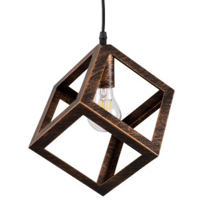 glo-00793-00793_3 GLOBOSTAR® CUBE 00793 ΜΟΝΤΕΡΝΟ ΚΡΕΜΑΣΤΟ ΦΩΤΙΣΤΙΚΟ ΠΛΕΓΜΑ ΜΟΝΟΦΩΤΟ 1 X E27 IP20 ΧΑΛΚΙΝΟ ΜΕΤ
