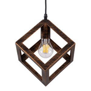 glo-00793-00793_4 GLOBOSTAR® CUBE 00793 ΜΟΝΤΕΡΝΟ ΚΡΕΜΑΣΤΟ ΦΩΤΙΣΤΙΚΟ ΠΛΕΓΜΑ ΜΟΝΟΦΩΤΟ 1 X E27 IP20 ΧΑΛΚΙΝΟ ΜΕΤ