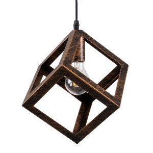 glo-00793-0c76bb_00793_0 GLOBOSTAR® CUBE 00793 ΜΟΝΤΕΡΝΟ ΚΡΕΜΑΣΤΟ ΦΩΤΙΣΤΙΚΟ ΠΛΕΓΜΑ ΜΟΝΟΦΩΤΟ 1 X E27 IP20 ΧΑΛΚΙΝΟ ΜΕΤ