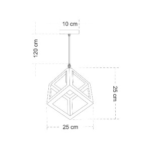 glo-00793-bf3b0f_pendant_cube GLOBOSTAR® CUBE 00793 ΜΟΝΤΕΡΝΟ ΚΡΕΜΑΣΤΟ ΦΩΤΙΣΤΙΚΟ ΠΛΕΓΜΑ ΜΟΝΟΦΩΤΟ 1 X E27 IP20 ΧΑΛΚΙΝΟ ΜΕΤΑΛΛΟ - Μ25 X Π25 X Υ25CM