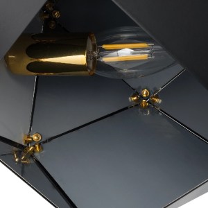 glo-00794-00794_9 GLOBOSTAR® WELLES 00794 ΜΟΝΤΕΡΝΟ ΕΠΙΤΟΙΧΙΟ ΦΩΤΙΣΤΙΚΟ ΑΠΛΙΚΑ ΜΟΝΟΦΩΤΟ 1 X E27 IP20 ΜΑΥΡΟ & ΧΡΥΣΟ ΜΕΤΑΛΛΟ - Μ17 X Π28 X Υ17CM