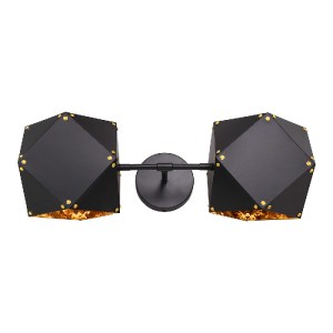 glo-00795-00795_0 GLOBOSTAR® WELLES 00795 ΜΟΝΤΕΡΝΟ ΕΠΙΤΟΙΧΙΟ ΦΩΤΙΣΤΙΚΟ ΑΠΛΙΚΑ ΔΙΦΩΤΟ 2 X E27 IP20 ΜΑΥΡΟ & ΧΡ
