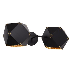 glo-00795-00795_3 GLOBOSTAR® WELLES 00795 ΜΟΝΤΕΡΝΟ ΕΠΙΤΟΙΧΙΟ ΦΩΤΙΣΤΙΚΟ ΑΠΛΙΚΑ ΔΙΦΩΤΟ 2 X E27 IP20 ΜΑΥΡΟ & ΧΡ