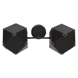glo-00795-00795_4 GLOBOSTAR® WELLES 00795 ΜΟΝΤΕΡΝΟ ΕΠΙΤΟΙΧΙΟ ΦΩΤΙΣΤΙΚΟ ΑΠΛΙΚΑ ΔΙΦΩΤΟ 2 X E27 IP20 ΜΑΥΡΟ & ΧΡ