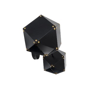 glo-00795-00795_5 GLOBOSTAR® WELLES 00795 ΜΟΝΤΕΡΝΟ ΕΠΙΤΟΙΧΙΟ ΦΩΤΙΣΤΙΚΟ ΑΠΛΙΚΑ ΔΙΦΩΤΟ 2 X E27 IP20 ΜΑΥΡΟ & ΧΡΥΣΟ ΜΕΤΑΛΛΟ - Μ52 X Π21 X Υ17CM