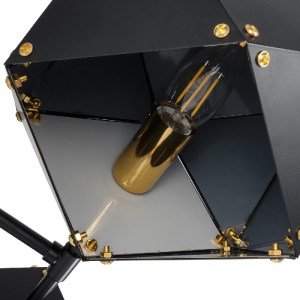 glo-00795-00795_7 GLOBOSTAR® WELLES 00795 ΜΟΝΤΕΡΝΟ ΕΠΙΤΟΙΧΙΟ ΦΩΤΙΣΤΙΚΟ ΑΠΛΙΚΑ ΔΙΦΩΤΟ 2 X E27 IP20 ΜΑΥΡΟ & ΧΡΥΣΟ ΜΕΤΑΛΛΟ - Μ52 X Π21 X Υ17CM