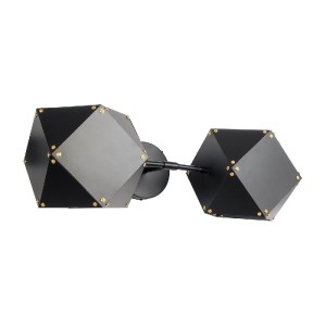 glo-00795-a938e3_00795_0 GLOBOSTAR® WELLES 00795 ΜΟΝΤΕΡΝΟ ΕΠΙΤΟΙΧΙΟ ΦΩΤΙΣΤΙΚΟ ΑΠΛΙΚΑ ΔΙΦΩΤΟ 2 X E27 IP20 ΜΑΥΡΟ & ΧΡΥΣΟ ΜΕΤΑΛΛΟ - Μ52 X Π21 X Υ17CM