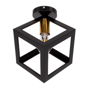 glo-00799-00799_0 GLOBOSTAR® CUBE 00799 ΜΟΝΤΕΡΝΟ ΦΩΤΙΣΤΙΚΟ ΟΡΟΦΗΣ ΠΛΕΓΜΑ ΜΟΝΟΦΩΤΟ 1 X E27 IP20 ΜΑΥΡΟ & ΧΑΛΚΙ
