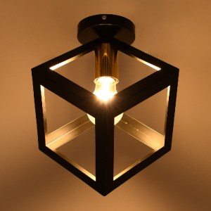 glo-00799-00799_2 GLOBOSTAR® CUBE 00799 ΜΟΝΤΕΡΝΟ ΦΩΤΙΣΤΙΚΟ ΟΡΟΦΗΣ ΠΛΕΓΜΑ ΜΟΝΟΦΩΤΟ 1 X E27 IP20 ΜΑΥΡΟ & ΧΑΛΚΙ