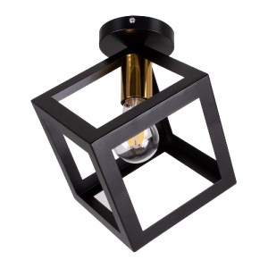 glo-00799-00799_3 GLOBOSTAR® CUBE 00799 ΜΟΝΤΕΡΝΟ ΦΩΤΙΣΤΙΚΟ ΟΡΟΦΗΣ ΠΛΕΓΜΑ ΜΟΝΟΦΩΤΟ 1 X E27 IP20 ΜΑΥΡΟ & ΧΑΛΚΙ