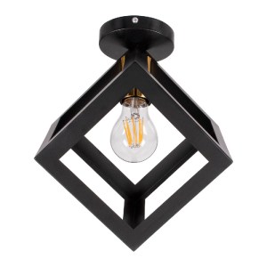 glo-00799-00799_4 GLOBOSTAR® CUBE 00799 ΜΟΝΤΕΡΝΟ ΦΩΤΙΣΤΙΚΟ ΟΡΟΦΗΣ ΠΛΕΓΜΑ ΜΟΝΟΦΩΤΟ 1 X E27 IP20 ΜΑΥΡΟ & ΧΑΛΚΙ