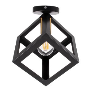 glo-00799-00799_6 GLOBOSTAR® CUBE 00799 ΜΟΝΤΕΡΝΟ ΦΩΤΙΣΤΙΚΟ ΟΡΟΦΗΣ ΠΛΕΓΜΑ ΜΟΝΟΦΩΤΟ 1 X E27 IP20 ΜΑΥΡΟ & ΧΑΛΚΙ