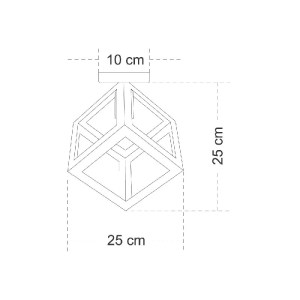 glo-00799-a1182c_ceiling_cube GLOBOSTAR® CUBE 00799 ΜΟΝΤΕΡΝΟ ΦΩΤΙΣΤΙΚΟ ΟΡΟΦΗΣ ΠΛΕΓΜΑ ΜΟΝΟΦΩΤΟ 1 X E27 IP20 ΜΑΥΡΟ & ΧΑΛΚΙΝΟ ΜΕΤΑΛΛΟ Μ25 X Π25 X Υ25CM