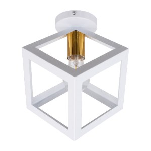 glo-00800-00800_0 GLOBOSTAR® CUBE 00800 ΜΟΝΤΕΡΝΟ ΦΩΤΙΣΤΙΚΟ ΟΡΟΦΗΣ ΠΛΕΓΜΑ ΜΟΝΟΦΩΤΟ 1 X E27 IP20 ΛΕΥΚΟ & ΧΑΛΚΙ
