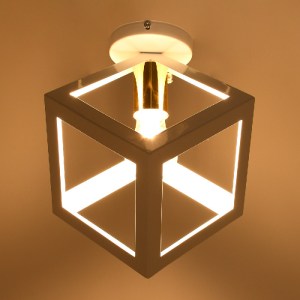 glo-00800-00800_2 GLOBOSTAR® CUBE 00800 ΜΟΝΤΕΡΝΟ ΦΩΤΙΣΤΙΚΟ ΟΡΟΦΗΣ ΠΛΕΓΜΑ ΜΟΝΟΦΩΤΟ 1 X E27 IP20 ΛΕΥΚΟ & ΧΑΛΚΙ