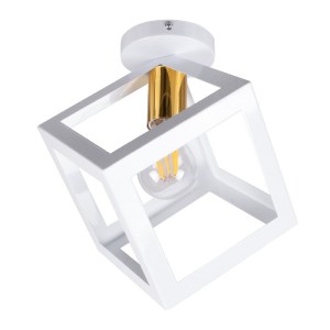 glo-00800-00800_3 GLOBOSTAR® CUBE 00800 ΜΟΝΤΕΡΝΟ ΦΩΤΙΣΤΙΚΟ ΟΡΟΦΗΣ ΠΛΕΓΜΑ ΜΟΝΟΦΩΤΟ 1 X E27 IP20 ΛΕΥΚΟ & ΧΑΛΚΙ